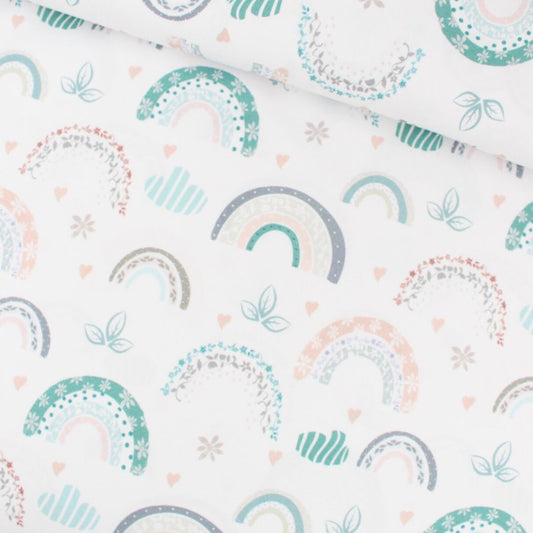 Baumwollstoff Florale Regenbogen - Stofftime
