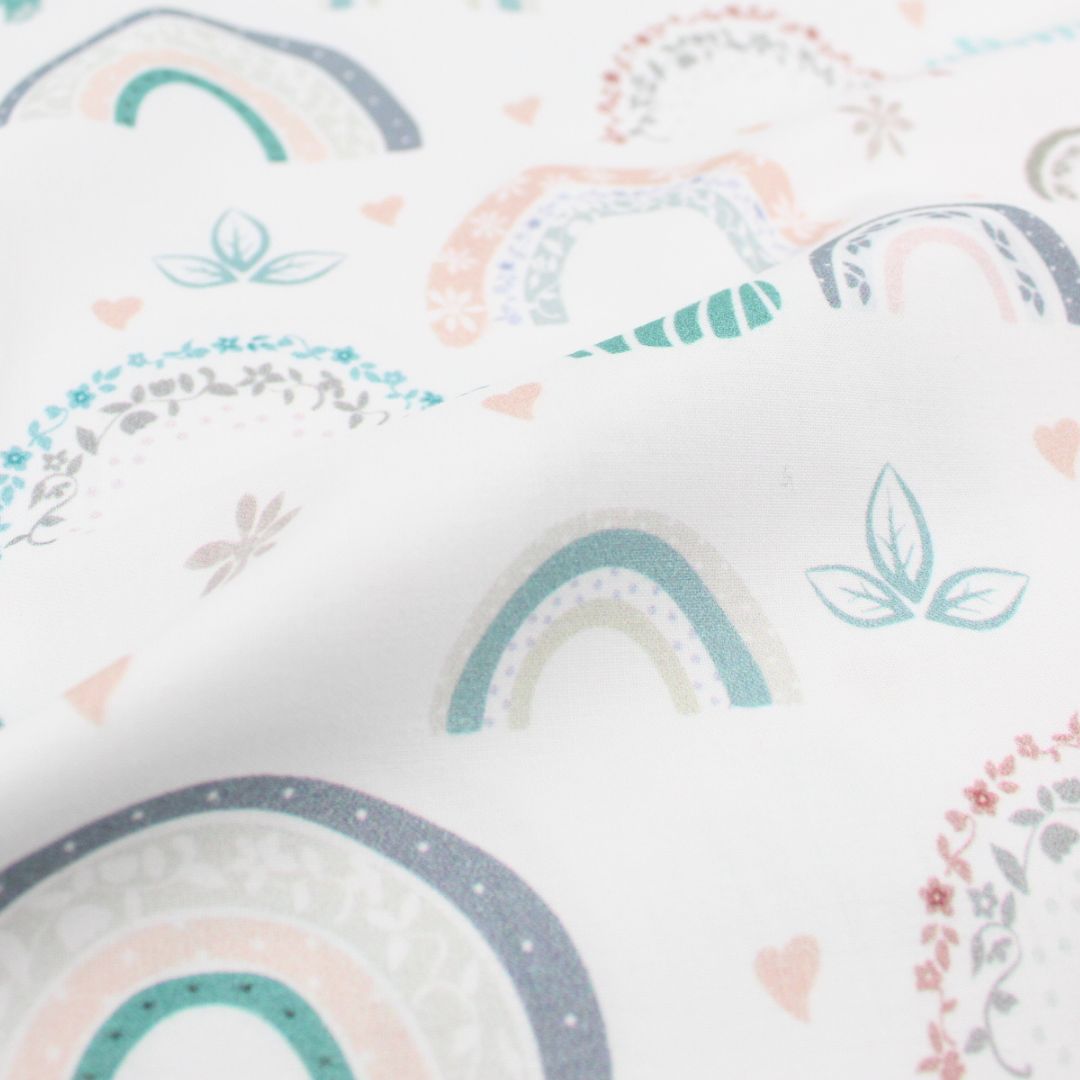 Baumwollstoff Florale Regenbogen - Stofftime