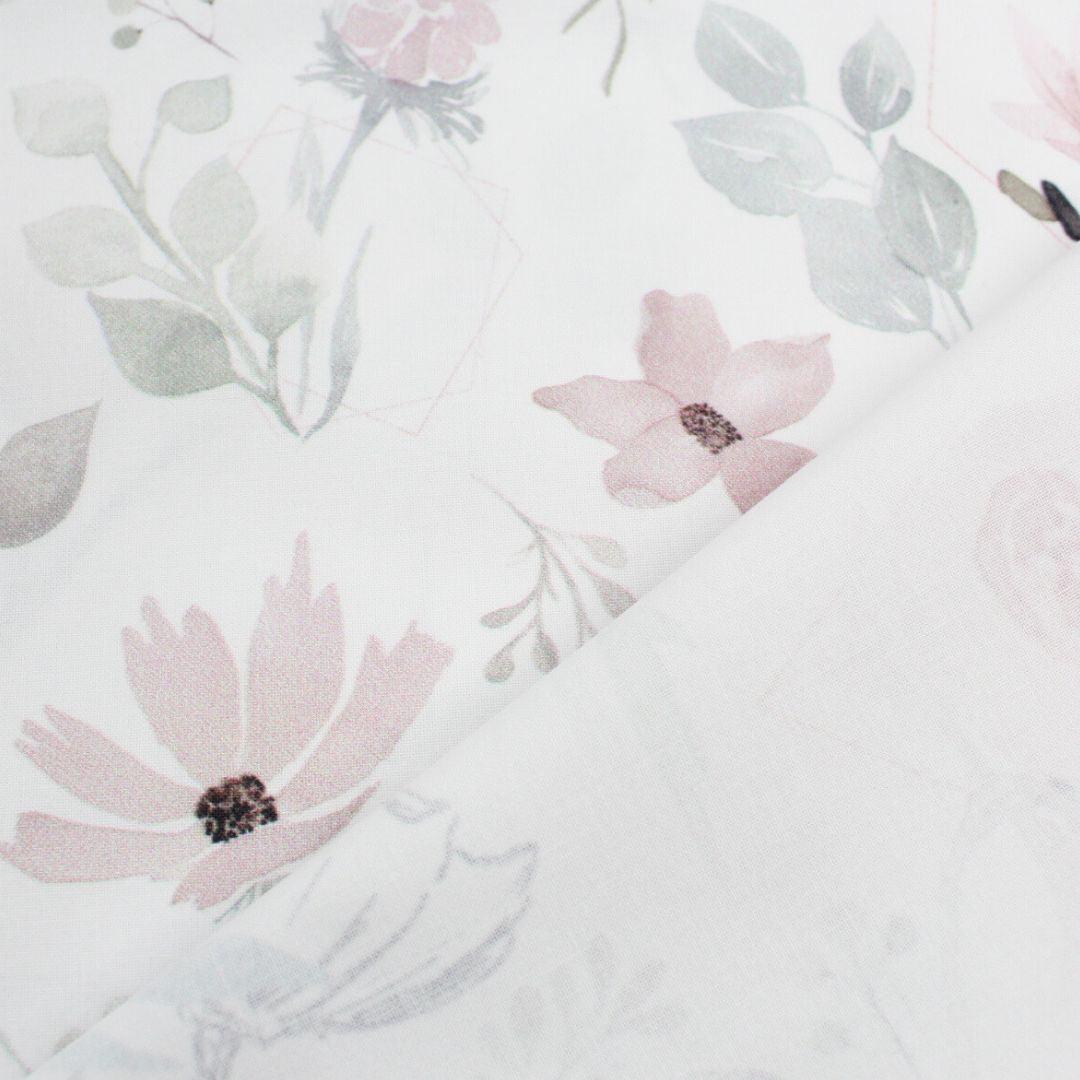 Baumwollstoff Magnolien | Weiß - Stofftime