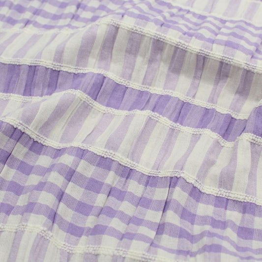 Baumwollstoff mit Karos und Streifen | Lila - Stofftime