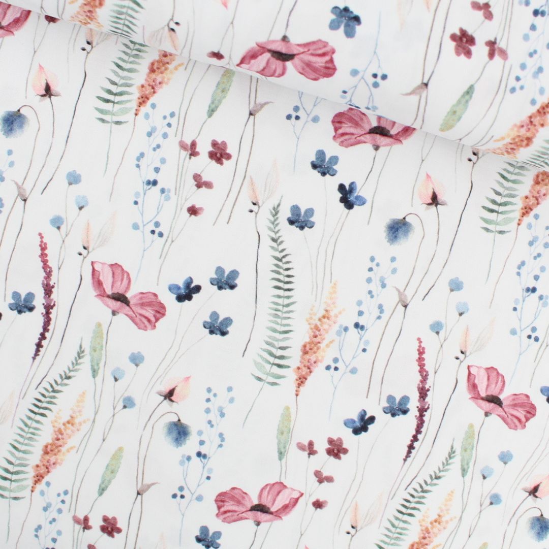 Baumwollstoff Mohnblumen | Mauve - Stofftime