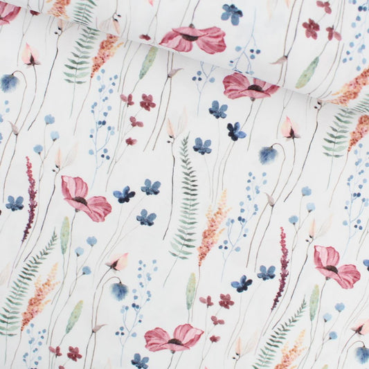 Baumwollstoff Mohnblumen | Mauve - Stofftime