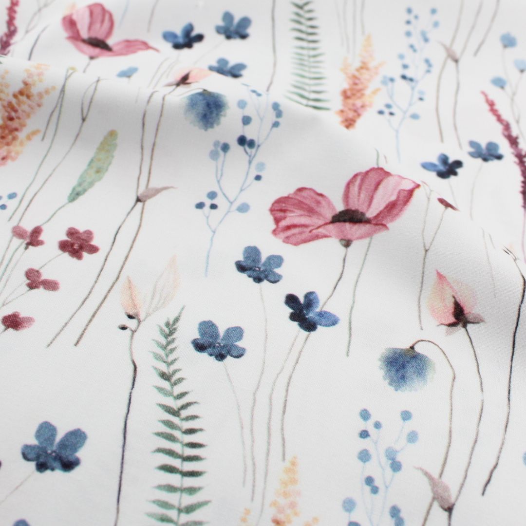 Baumwollstoff Mohnblumen | Mauve - Stofftime