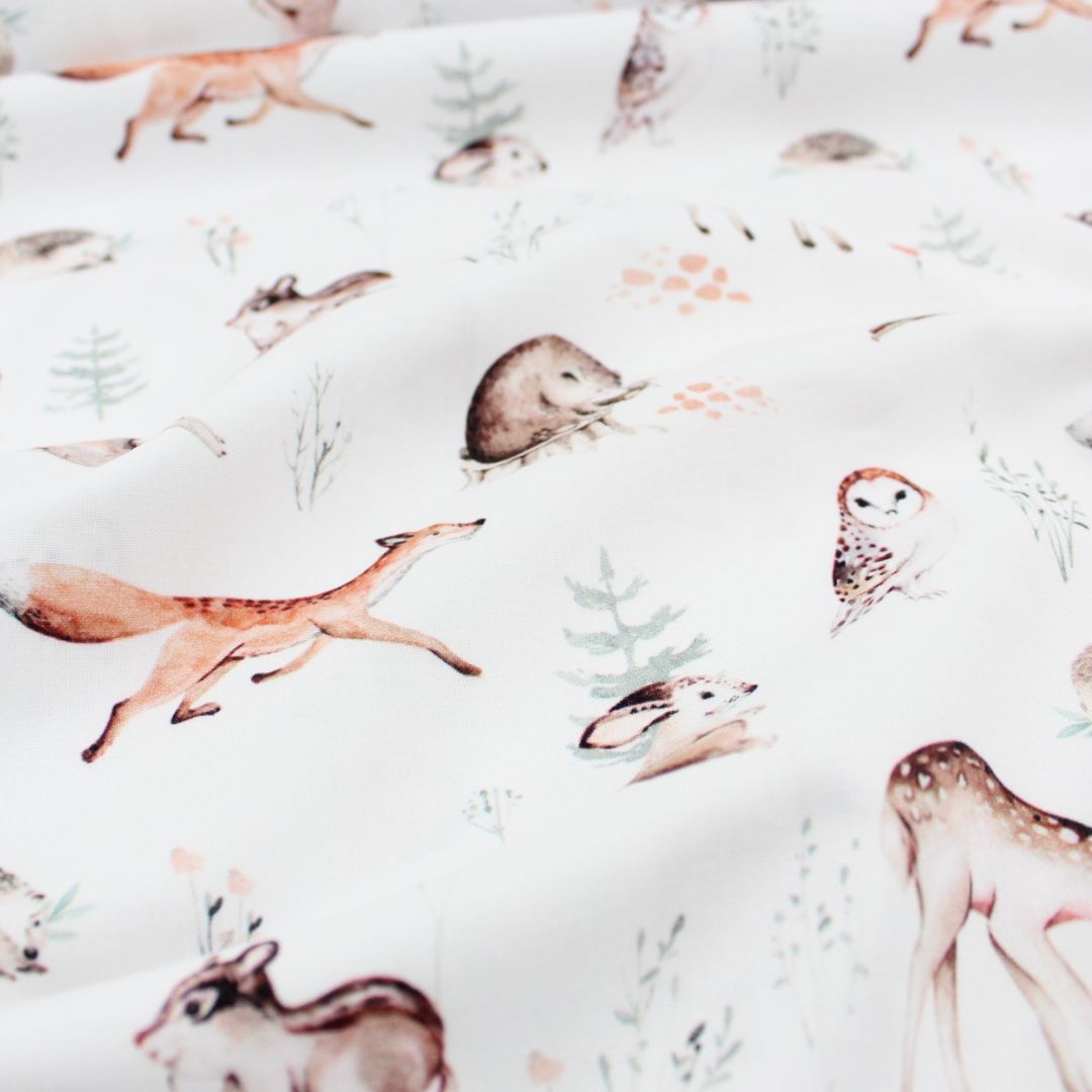 Baumwollstoff Waldfreunde Winter - Stofftime