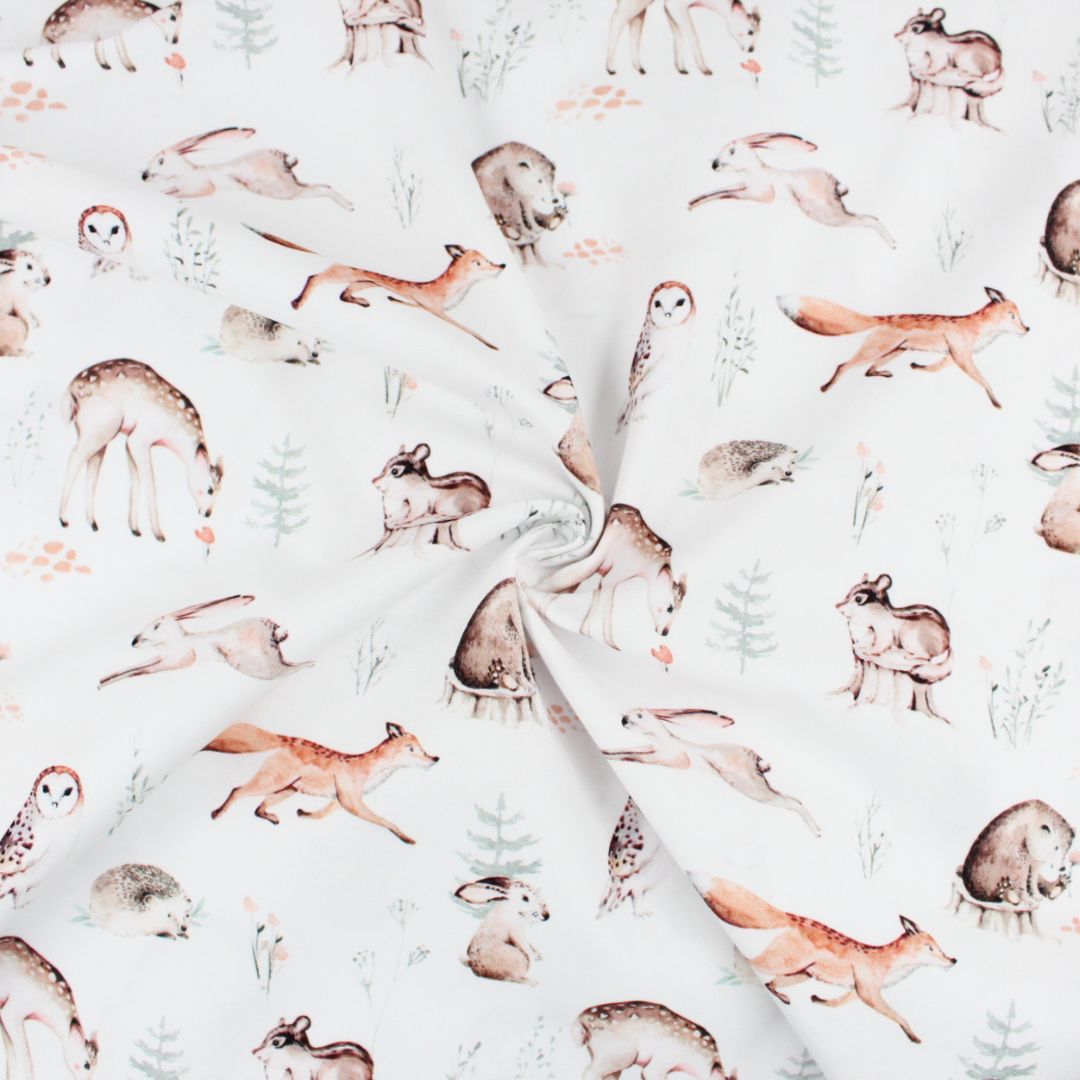 Baumwollstoff Waldfreunde Winter - Stofftime