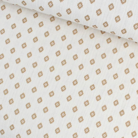 BIO Musselin Stoff Boho Rauten | Natur - Stofftime