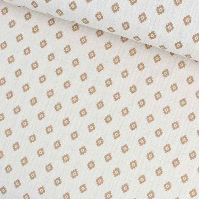 BIO Musselin Stoff Boho Rauten | Natur - Stofftime