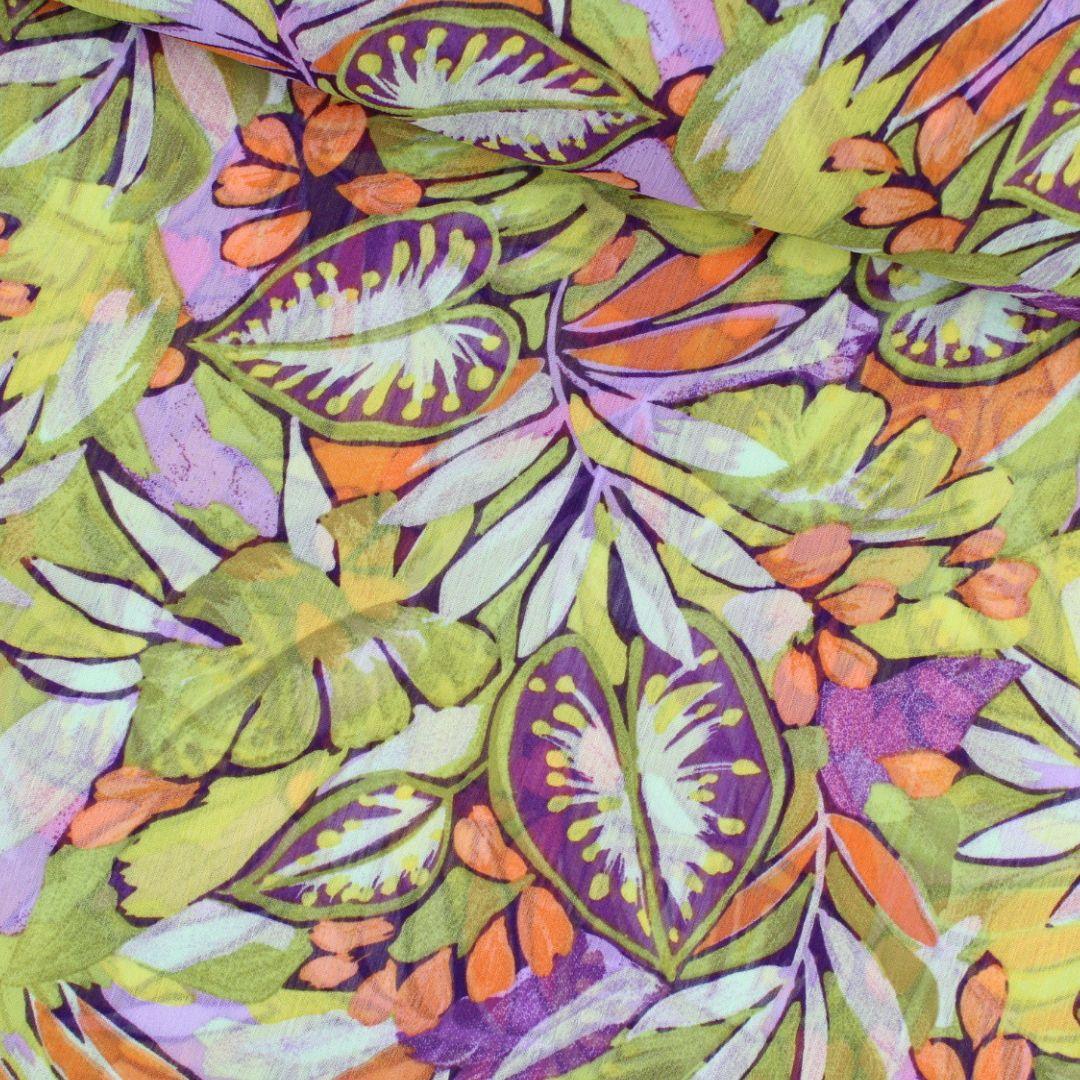 Blusenstoff Blumen | Grün - Stofftime