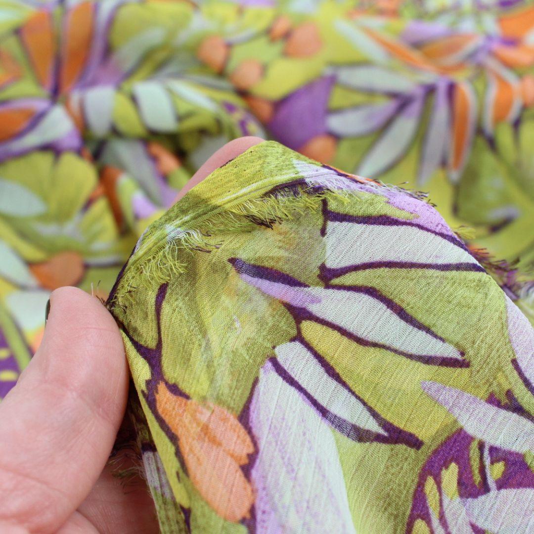 Blusenstoff Blumen | Grün - Stofftime