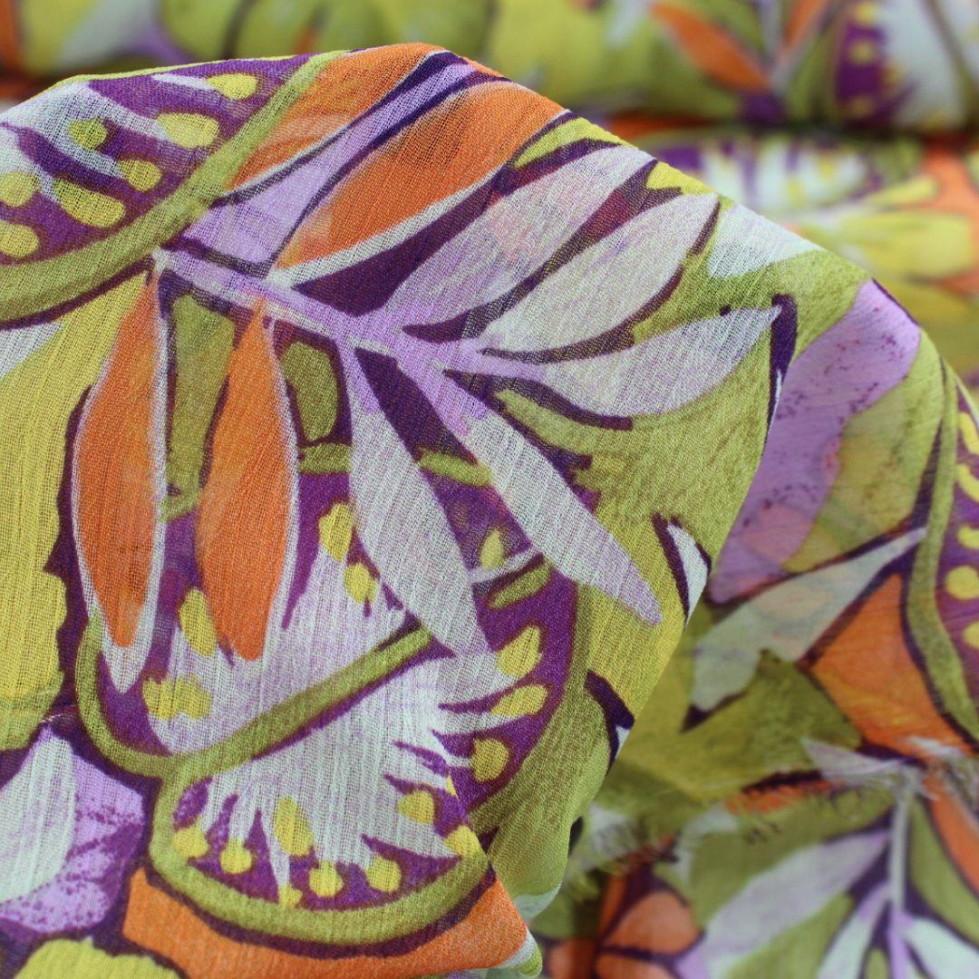 Blusenstoff Blumen | Grün - Stofftime