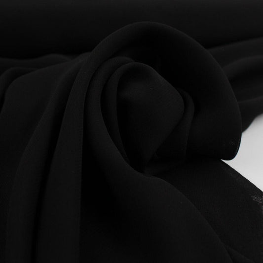 Chiffon uni | Schwarz - Stofftime