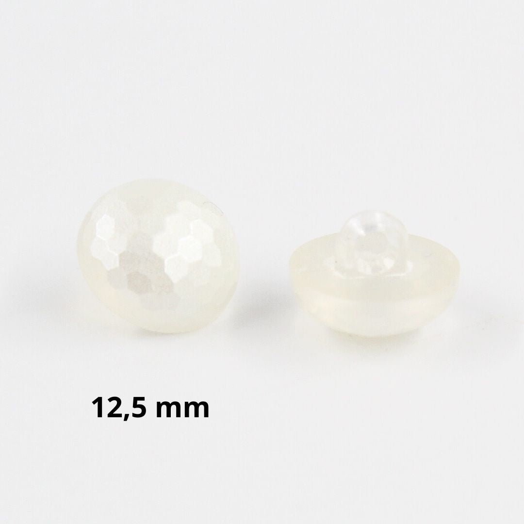 Facettierter Knopf in Perlenoptik - Stofftime