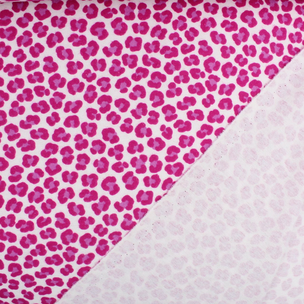 Flanellstoff Leopardenmuster Pink - Stofftime