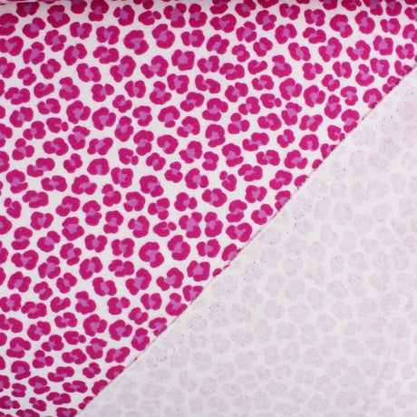 Flanellstoff Leopardenmuster Pink - Stofftime