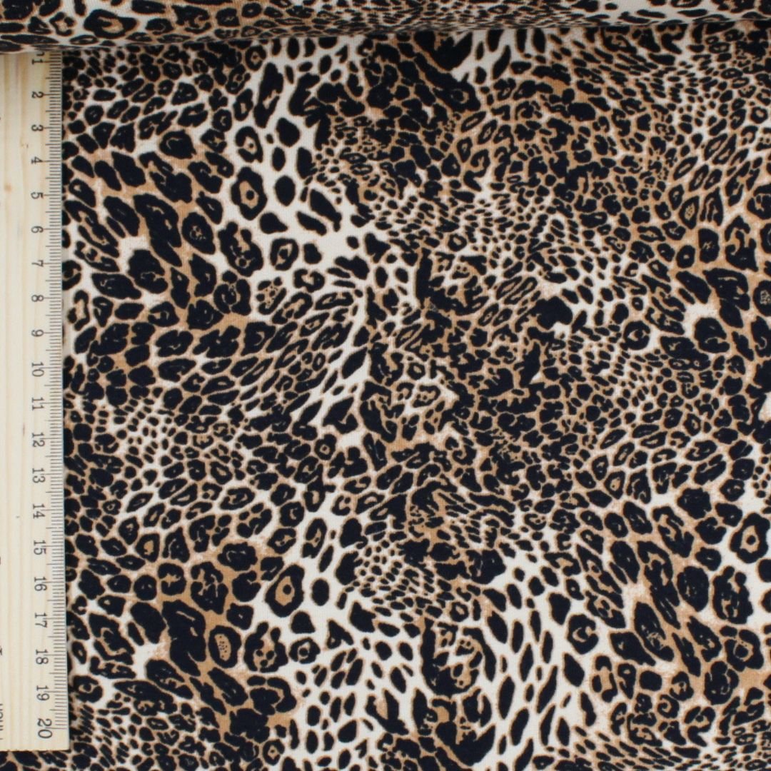 French Terry angeraut Leopardenmuster - Stofftime