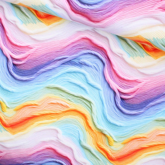 French Terry Regenbogen 3D - Stofftime