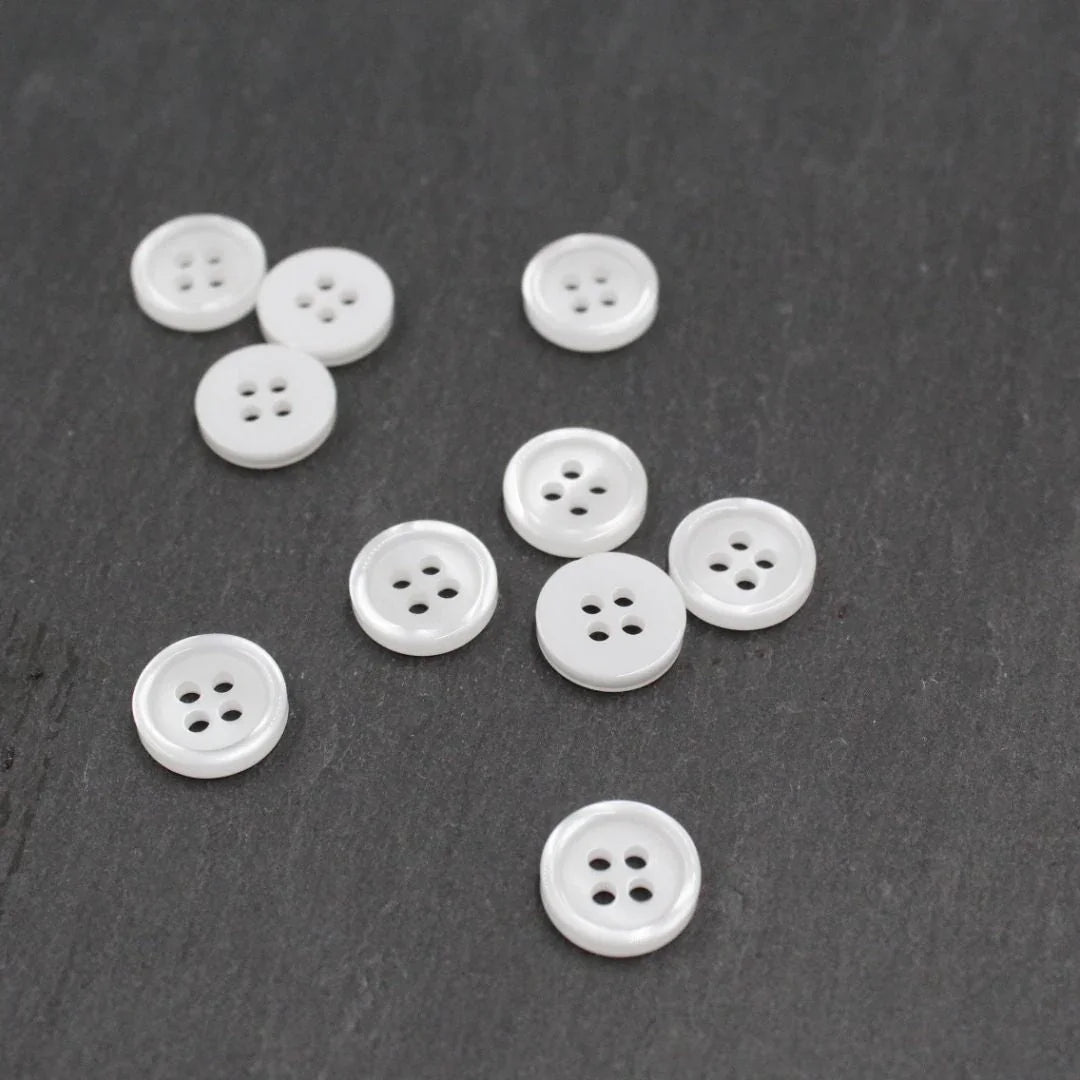 Hemdknöpfe 10 mm – Set 10 Stück | Weiß - Stofftime