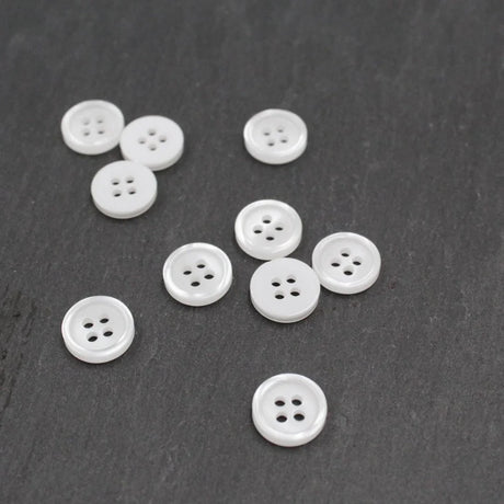 Hemdknöpfe 10 mm – Set 10 Stück | Weiß - Stofftime