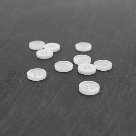 Hemdknöpfe 10 mm – Set 10 Stück | Weiß - Stofftime