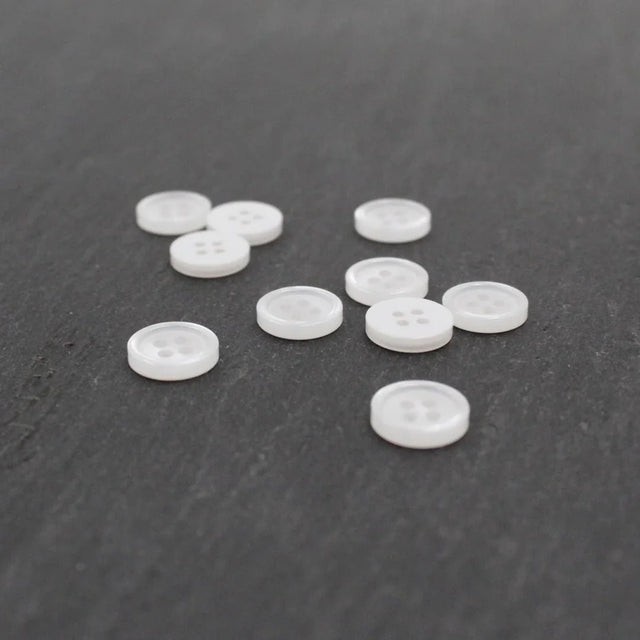 Hemdknöpfe 10 mm – Set 10 Stück | Weiß - Stofftime