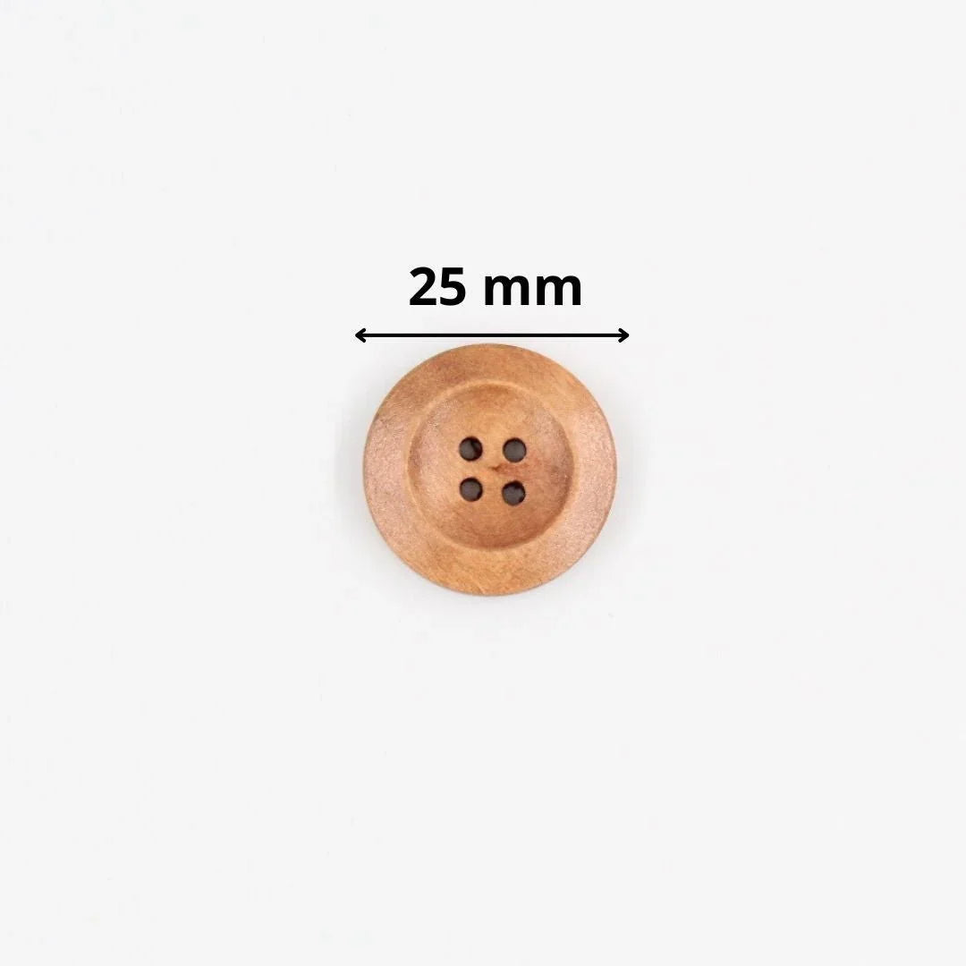 Holzknopf 4 Löcher | 25mm - Stofftime