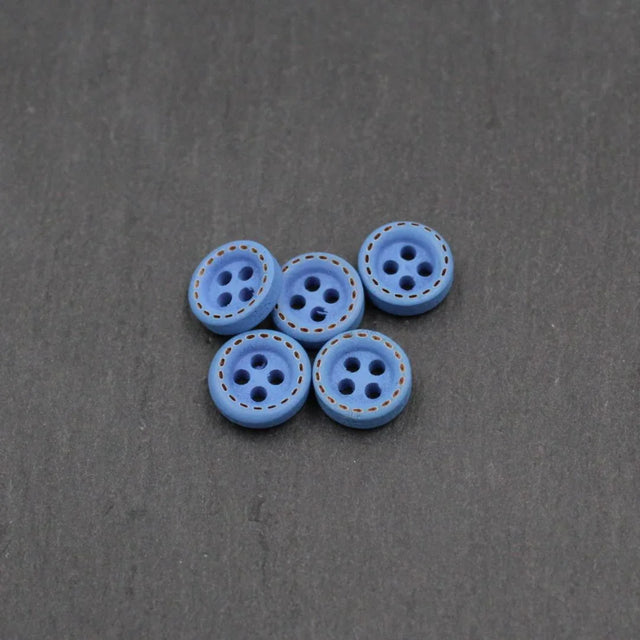 Holzknöpfe 10 mm – Set 5 Stück | Bunt | 4 - Loch - Knöpfe - Stofftime