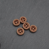 Holzknöpfe 10 mm – Set 5 Stück | Bunt | 4 - Loch - Knöpfe - Stofftime