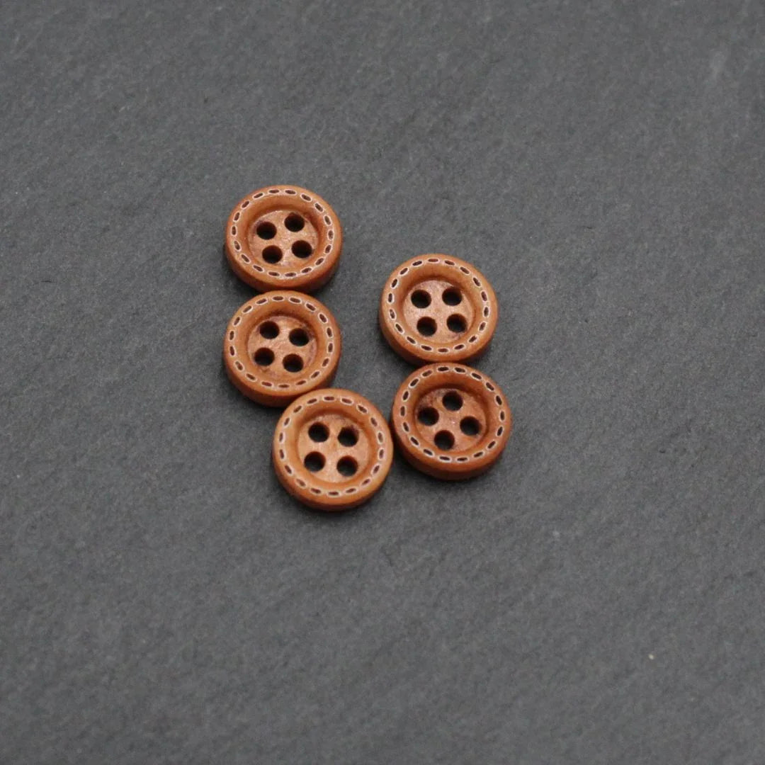 Holzknöpfe 10 mm – Set 5 Stück | Bunt | 4 - Loch - Knöpfe - Stofftime