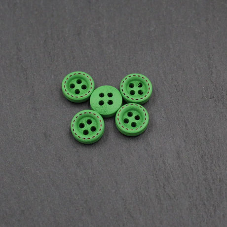 Holzknöpfe 10 mm – Set 5 Stück | Bunt | 4 - Loch - Knöpfe - Stofftime