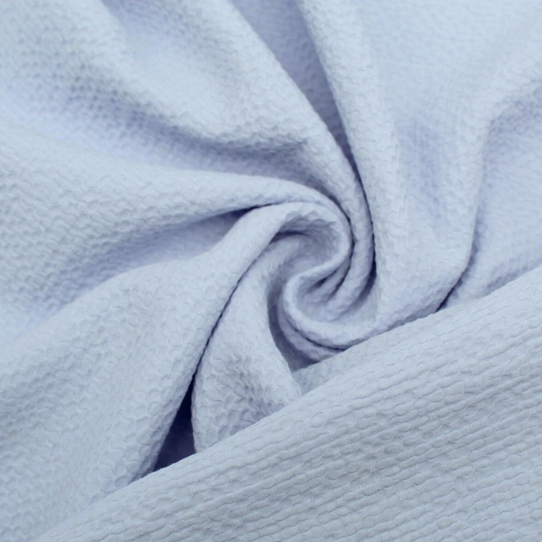 Jacquard Baumwolle Wabenstruktur | Hellblau - Stofftime