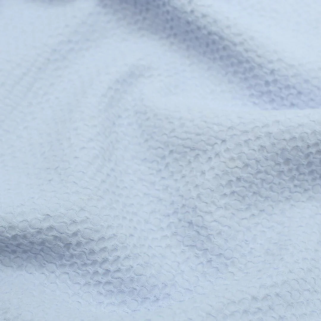 Jacquard Baumwolle Wabenstruktur | Hellblau - Stofftime