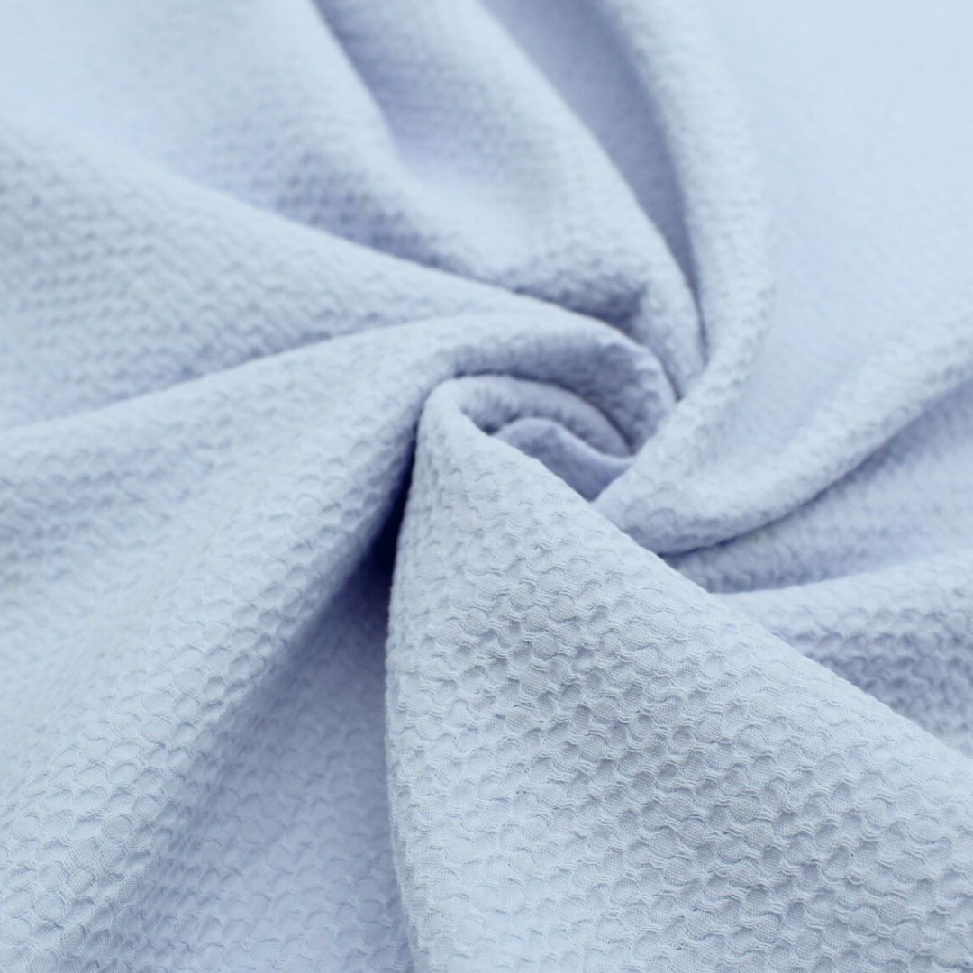 Jacquard Baumwolle Wabenstruktur | Hellblau - Stofftime