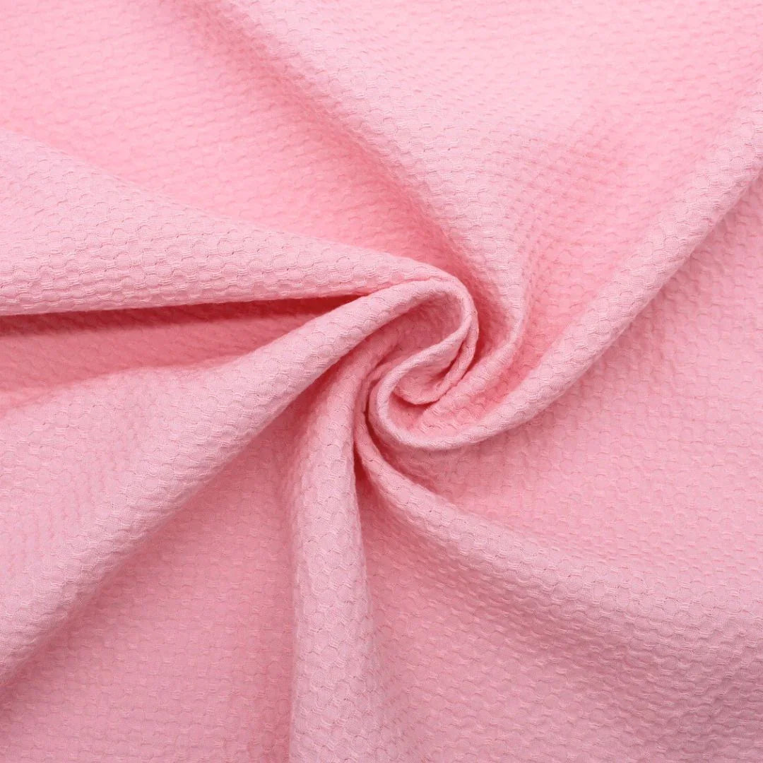 Jacquard Baumwolle Wabenstruktur | Rosa - Stofftime