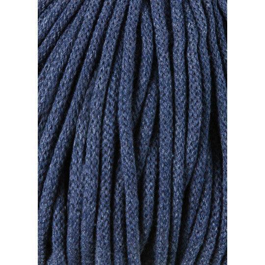 Baumwollkordel 5 mm, 100 Meter in Jeans | Nahaufnahme