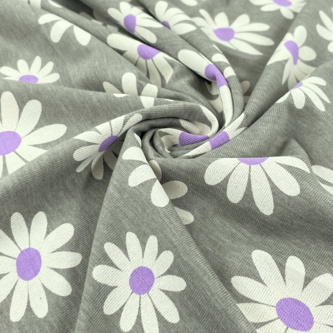 Jersey Gänseblümchen Daisy | Khaki meliert - Stofftime