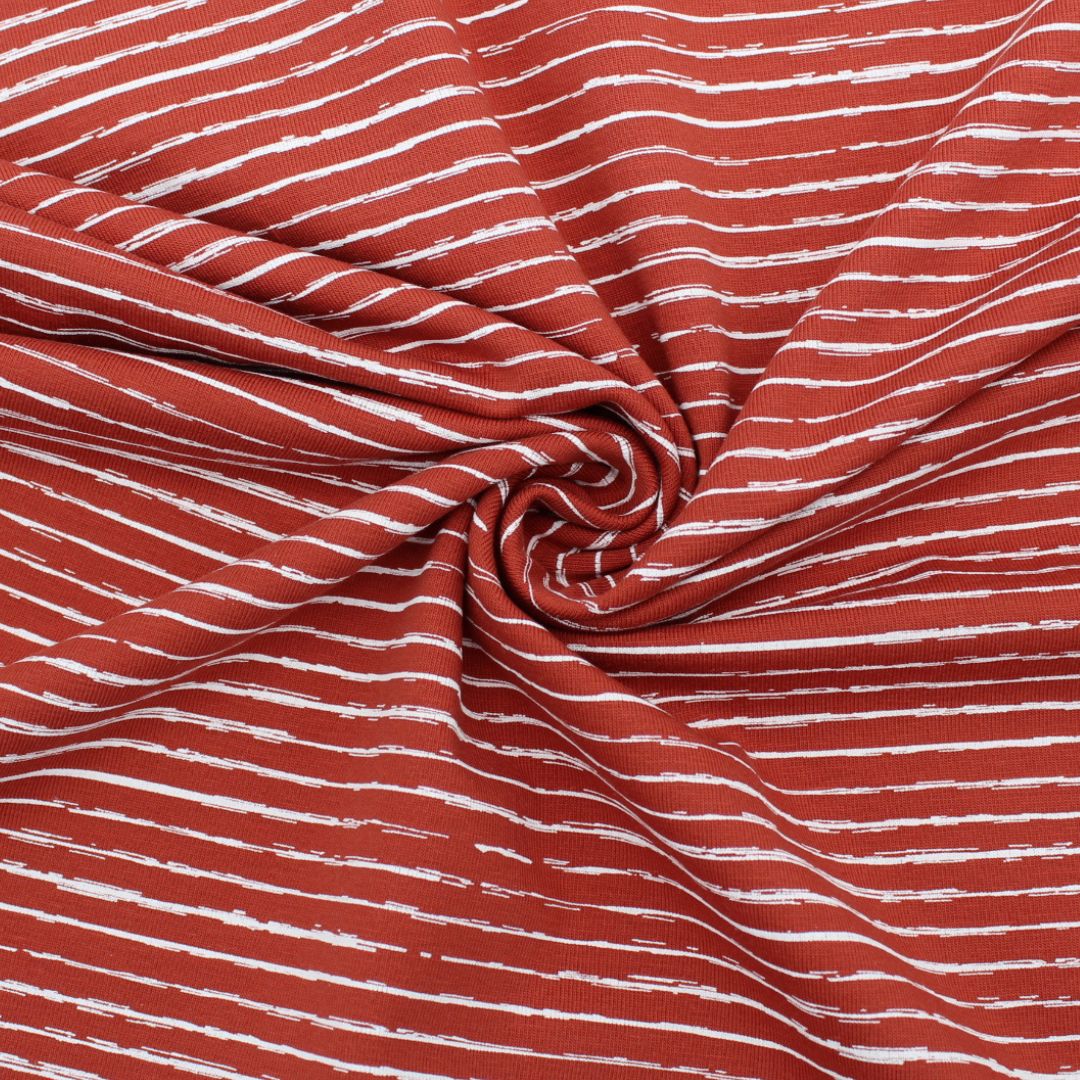 Jersey mit unregelmäßigen Streifen - Stofftime