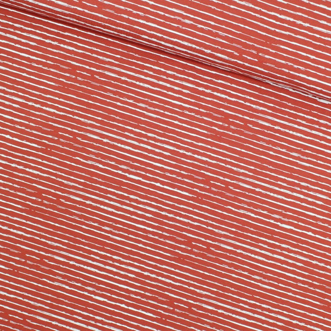 Jersey mit unregelmäßigen Streifen - Stofftime