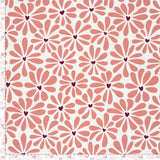 Jersey Stoff Retro Blumen | Rosa - Stofftime