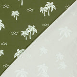 Jersey Stoff weiße Palmen | Khaki - Stofftime