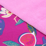 Kuschelsweat Stoff – Feigen und Blumen | Lila - Stofftime