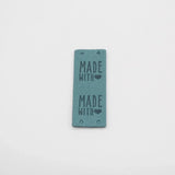 Lederetikett Made with Love | 20x50 mm - Stofftime