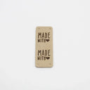 Lederetikett Made with Love | 20x50 mm - Stofftime