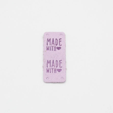 Lederetikett Made with Love | 20x50 mm - Stofftime