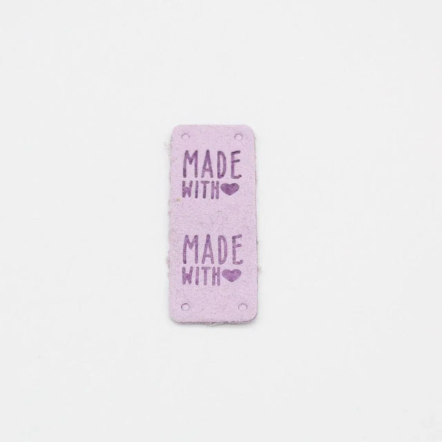 Lederetikett Made with Love | 20x50 mm - Stofftime