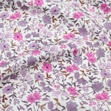 Leichter Baumwollstoff Voile mit Vintage Blumen | Fuchsia - Stofftime