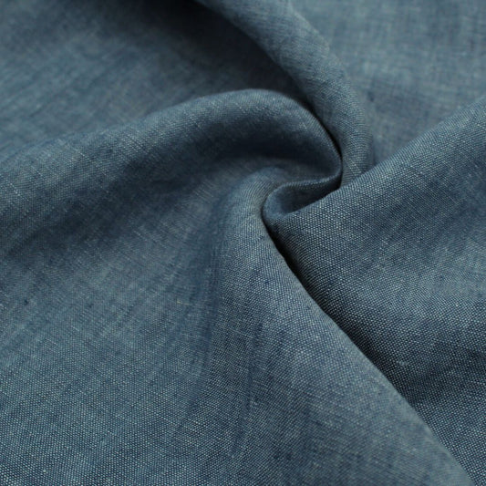 Leichter Leinen Stoff | Jeansblau - Stofftime