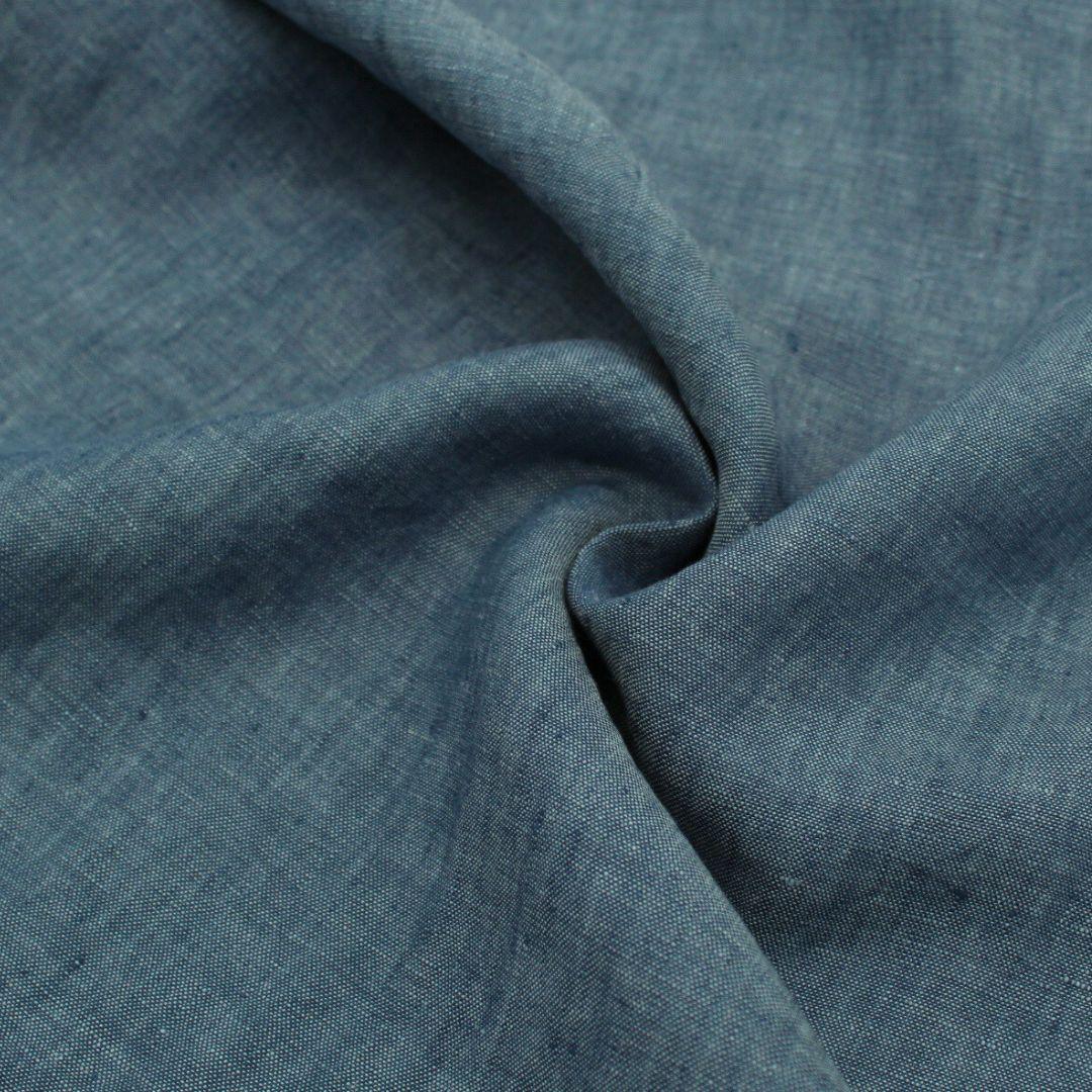 Leichter Leinen Stoff | Jeansblau - Stofftime