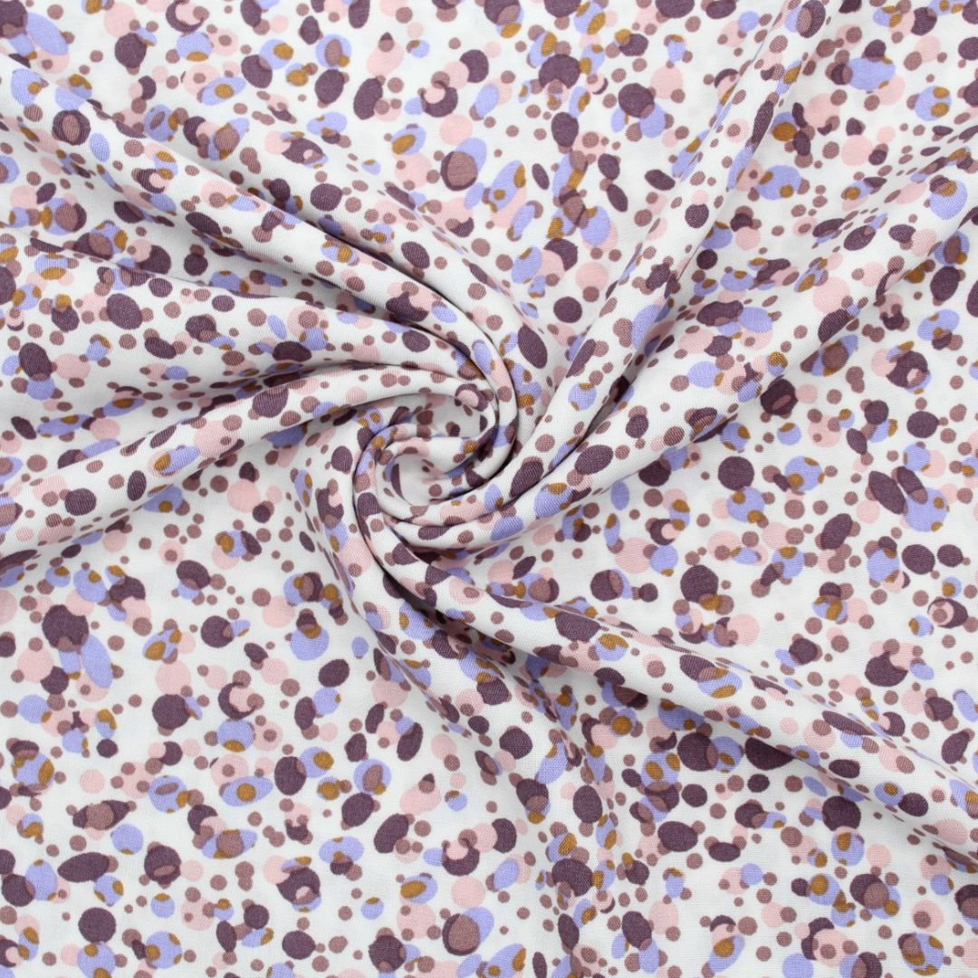 Letzte Reststück 116 cm Viskosestoff - kleine Punkten | Lila - Stofftime