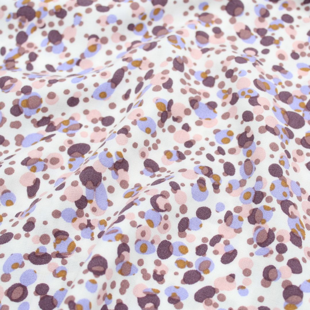 Letzte Reststück 116 cm Viskosestoff - kleine Punkten | Lila - Stofftime