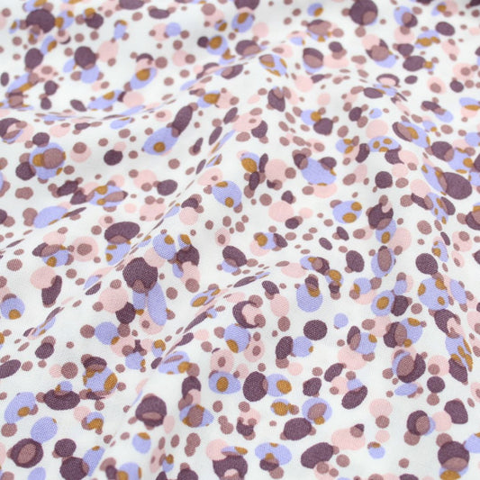 Letzte Reststück 116 cm Viskosestoff - kleine Punkten | Lila - Stofftime